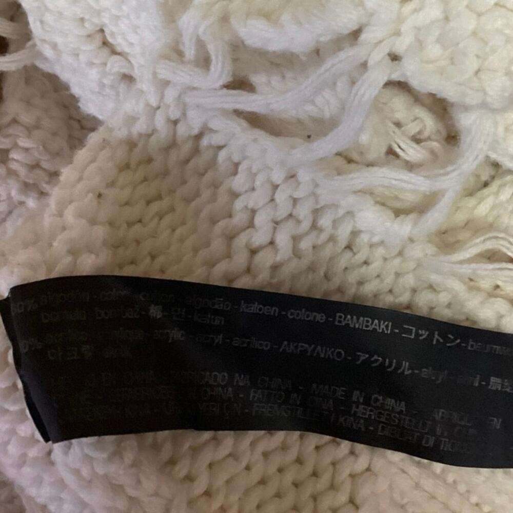 Zara White Open Knit Crochet Boat Neck Long Sleeve Pullover Crop Sweater Size M - Picture 4 of 4